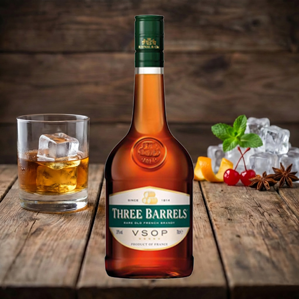Three Barrels VSOP Brandy 70cl